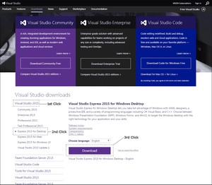Installing Visual Studio Express 2015 on your desktop