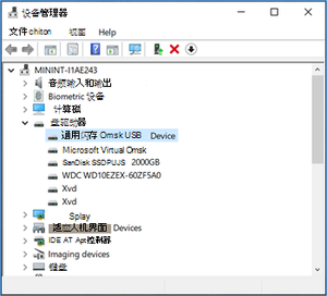 在 设备管理器 中选择 U 盘。