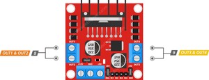 L298N模块电机输出连接引脚