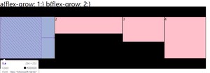 a{flex-grow: 1;} b{flex-grow: 2;}