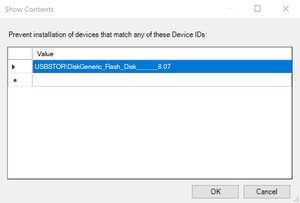 阻止设备 ID 列表。