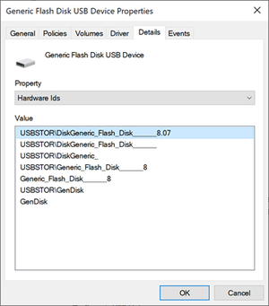 USB 设备硬件 ID。