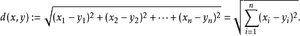 多维空间欧式距离