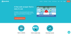 Parsehub网站主页